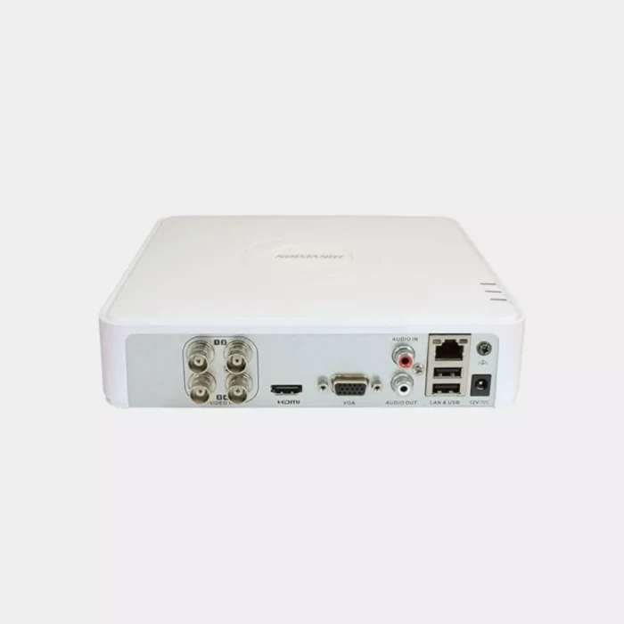 جهاز DVR من هيكفيجن موديل DS-704HGHI-M1، يدعم 4 قنوات تسجيل بدقة 2 ميجابكسل، مزود بواجهات HDMI/VGA ودعم تقنيات HDTVI وIP.