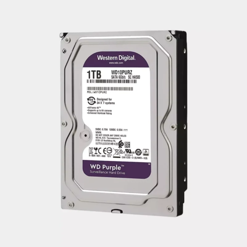 هارد ديسك 1 تيرا كاميرات قرص صلب WD Purple سعة 1 تيرابايت مخصص لأجهزة DVR و NVR
